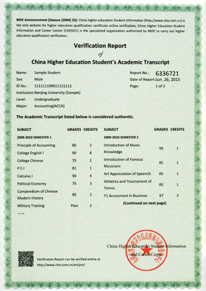 学生成绩验证报告样例/